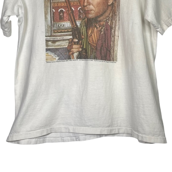 Roy Rogers 1995 Oneita Boys Large White Short Sleeve Tee Shirt - Picture 3 of 10